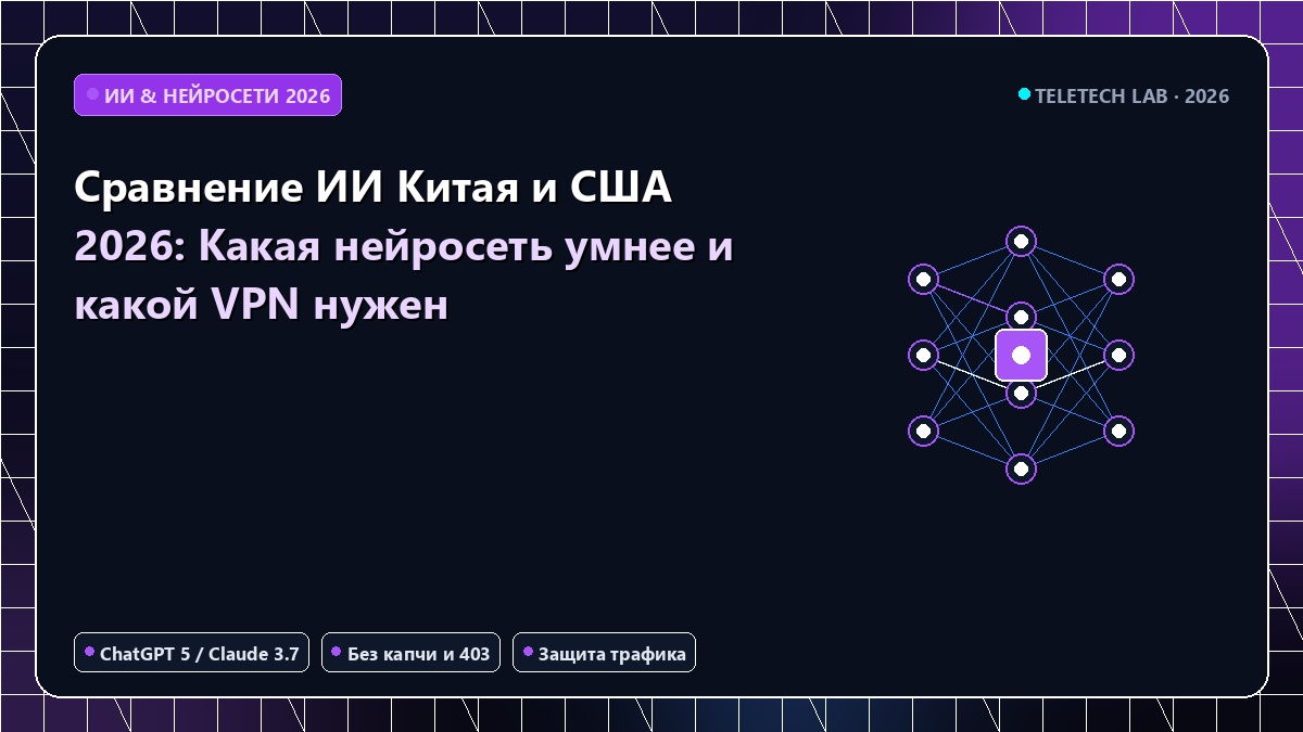 Сравнение ИИ Китая и США 2026: Какая нейросеть умнее и какой VPN нужен