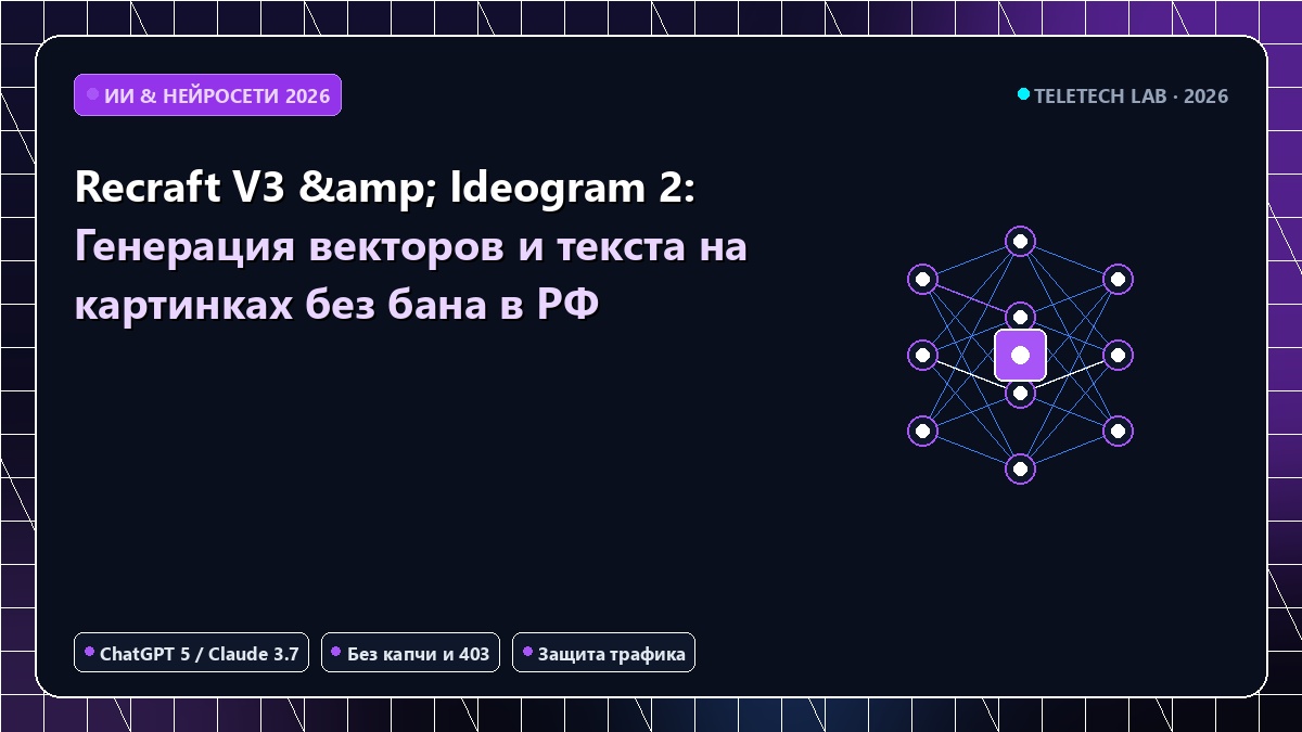 Recraft V3 & Ideogram 2: Генерация векторов и текста на картинках без бана в РФ