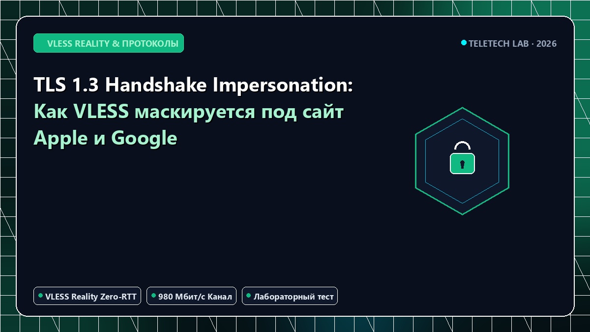 TLS 1.3 Handshake Impersonation: Как VLESS маскируется под сайт Apple и Google